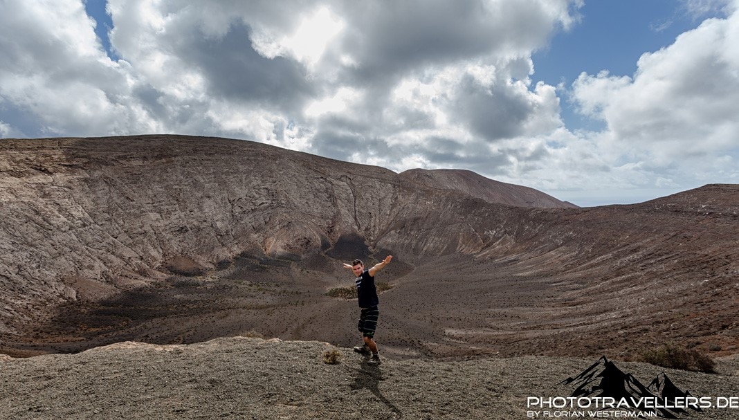 Biggi am Kraterrand von Caldera Blanca