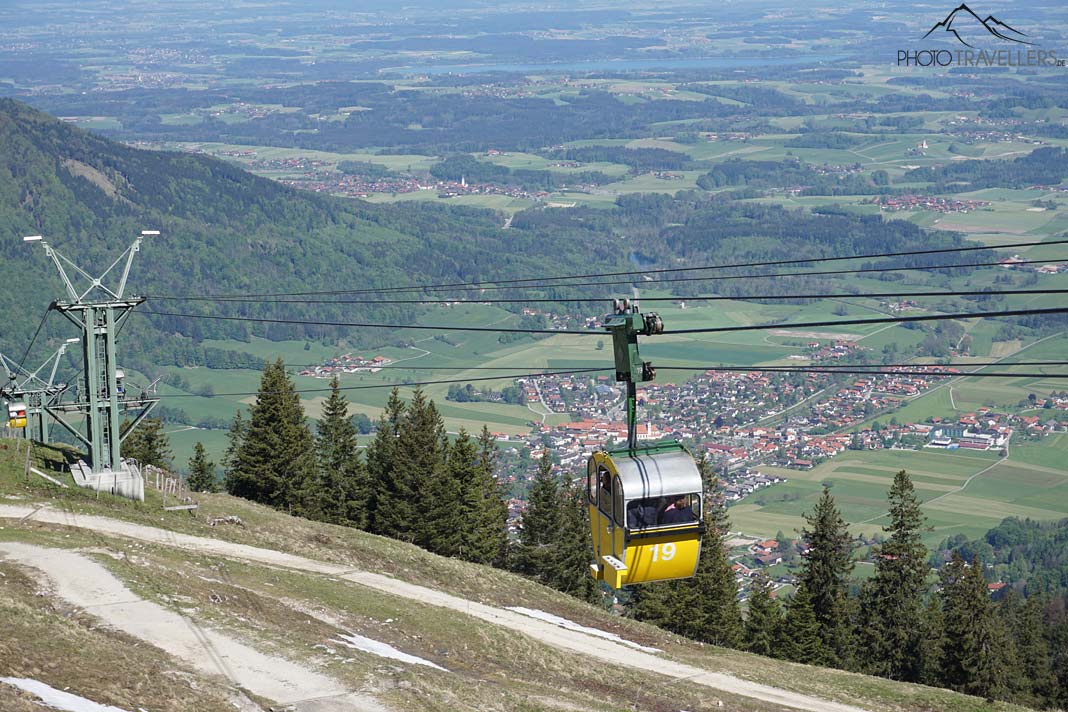 Urlaub in den Bergen mit Kindern - Gondel der Kampenwand-Seilbahn