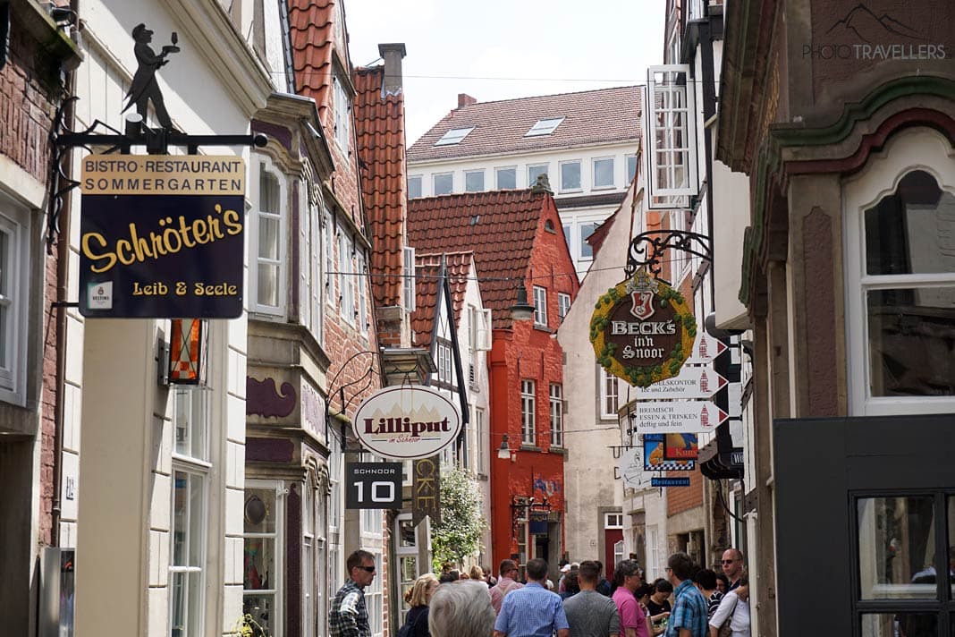 Eine Gasse im Schnoor-Viertel in Bremen