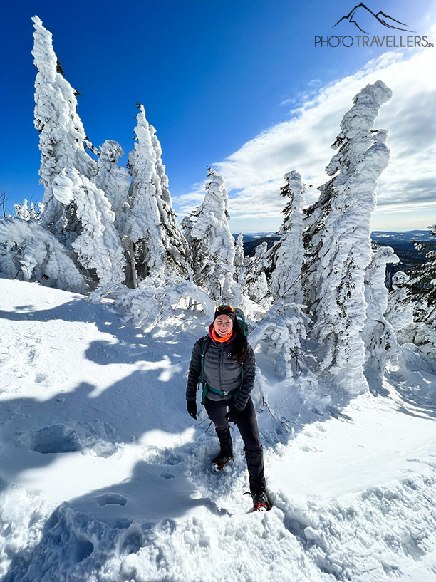 Biggi im Winter auf dem Großen Arber