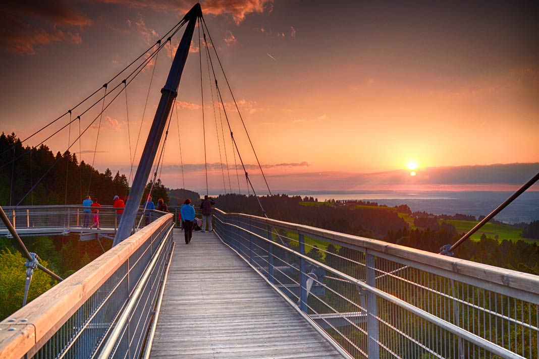 Sonnenuntergang am Skywalk im Allgäu