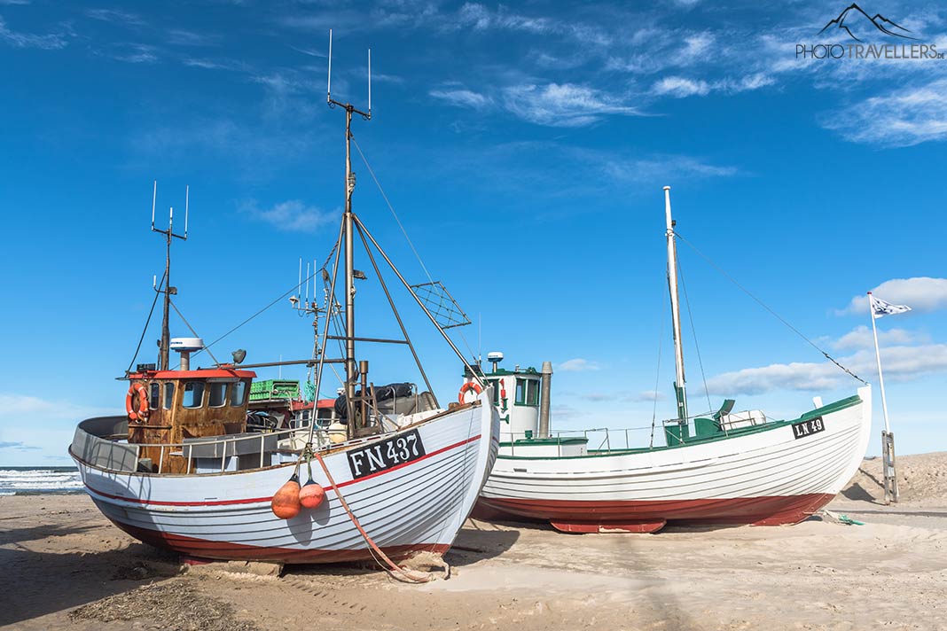 Fischerboote am Strand von Løkken