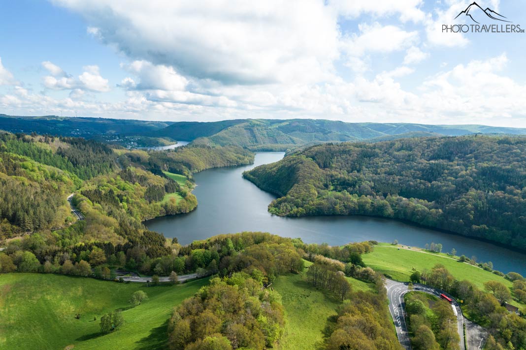 Der Obersee in der Eifel aus der Luft