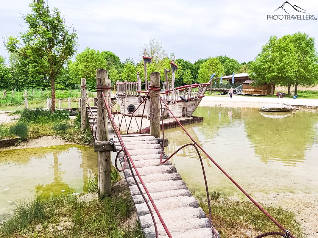 Klettergerüst am Piratenspielplatz Amberg