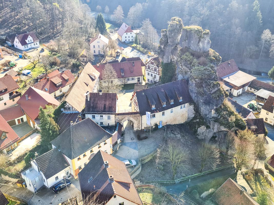 Blick von oben auf Tüchersfeld